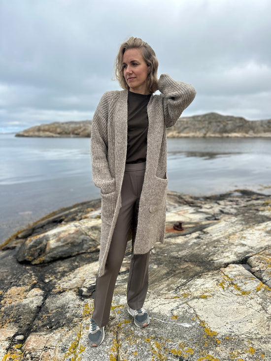 Nuzindi Long Cardigan Fossil Melange