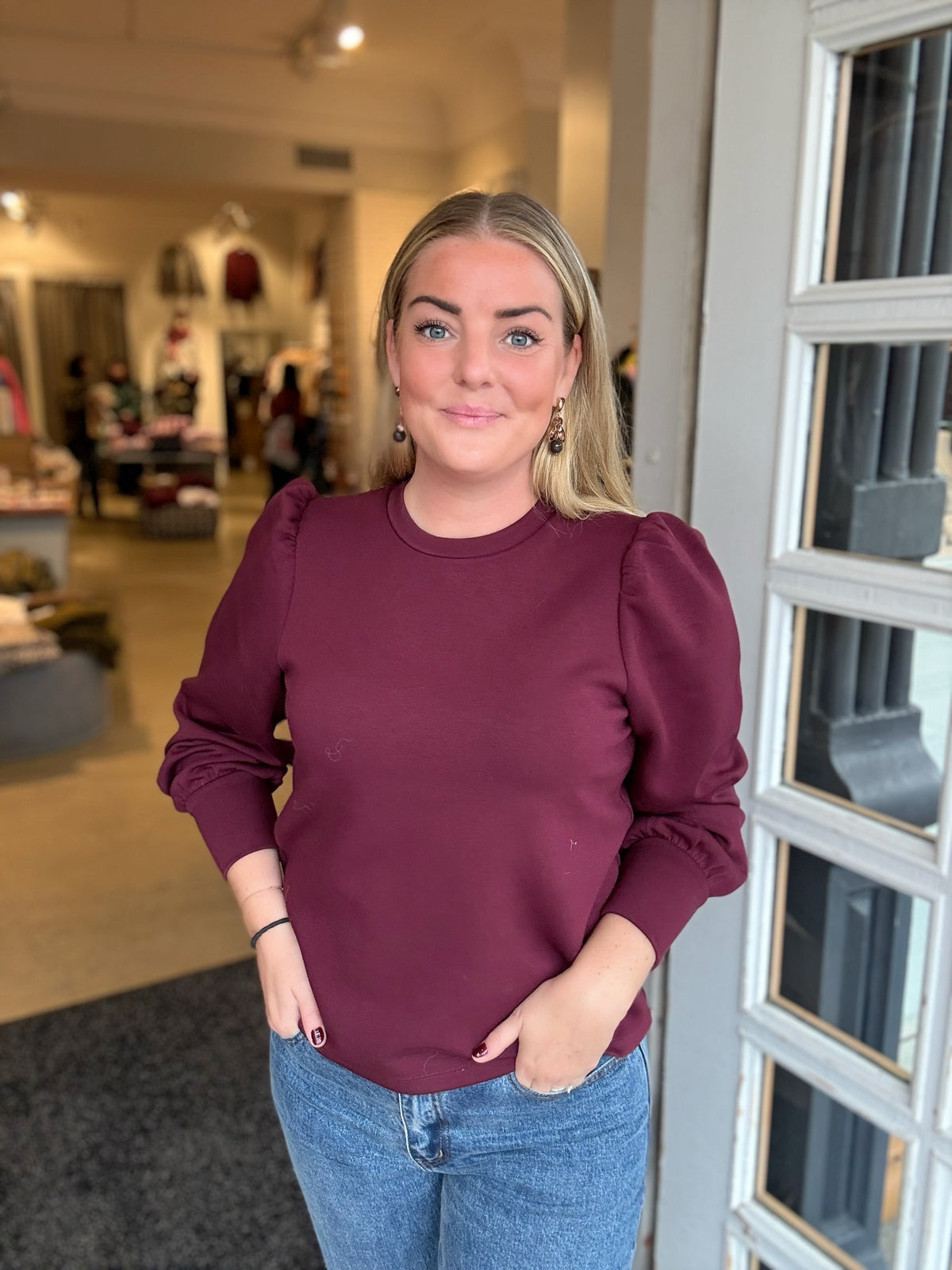 Objandrea Re Long Sleeve O Neck Sweat Windsor Wine