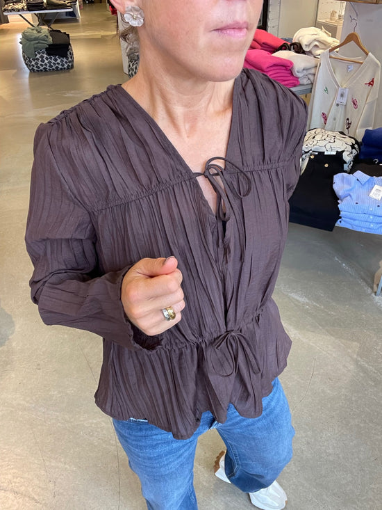 Objbrea Re Long Sleeve Top Seal Brown