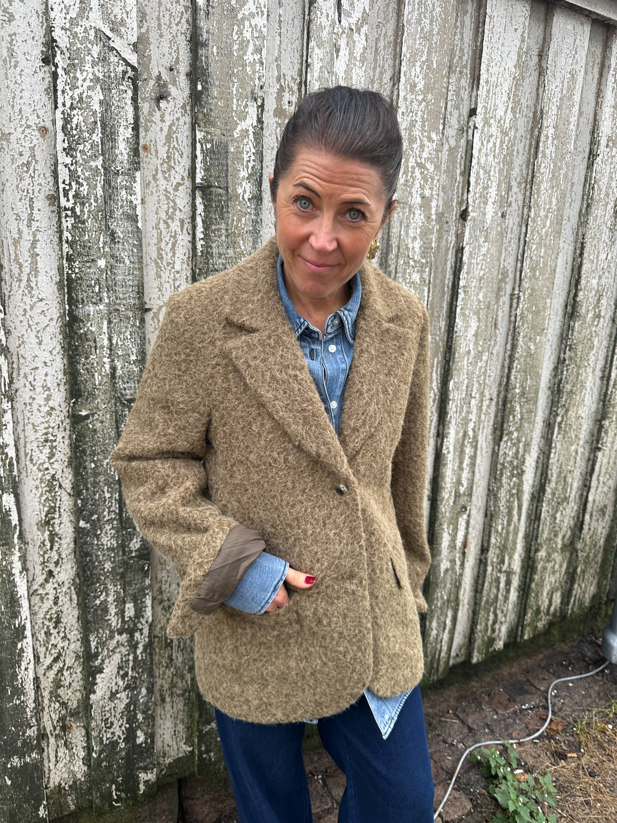Objcelina Long Sleeve Lo Jacket Deep Lichen Green