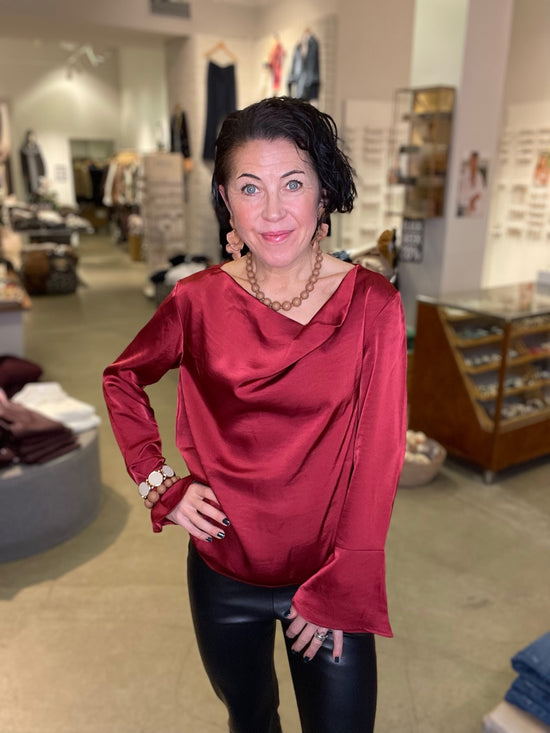 Objchilli Long Sleeve Waterfall Top