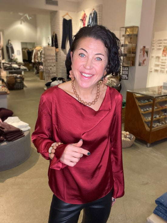 Objchilli Long Sleeve Waterfall Top