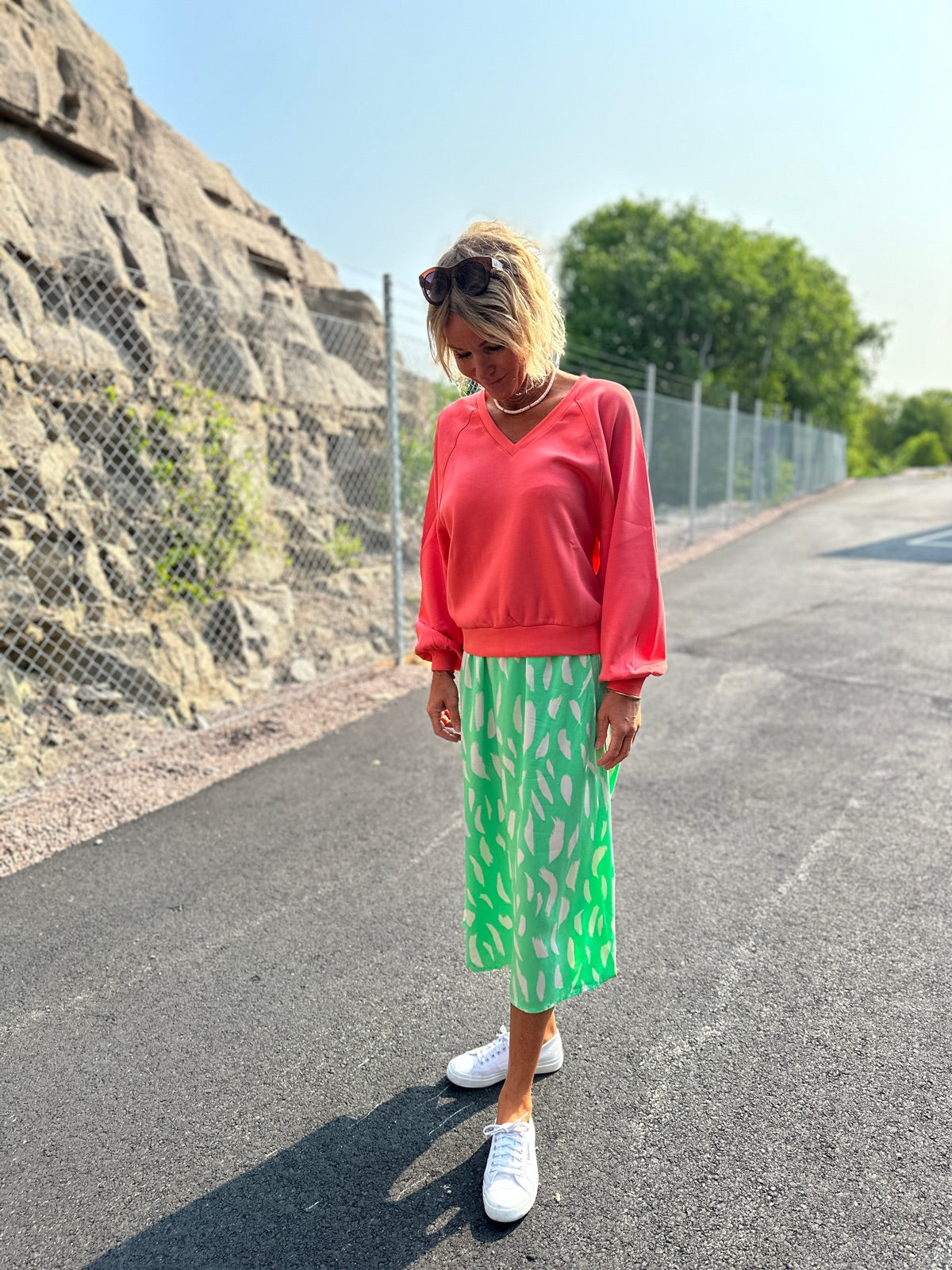 Objema Bobbie Skirt Spring Bouquet Sandshell Aop Col