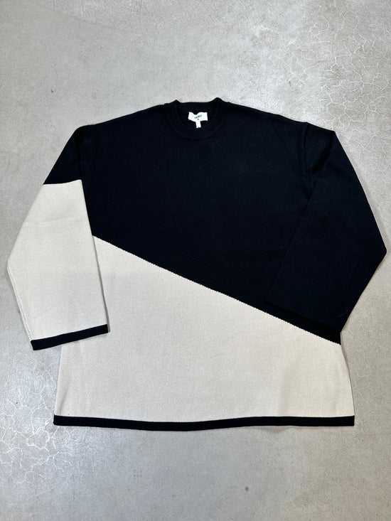 Objesterblock Long Sleeve Knit Pullover Black Sandshell