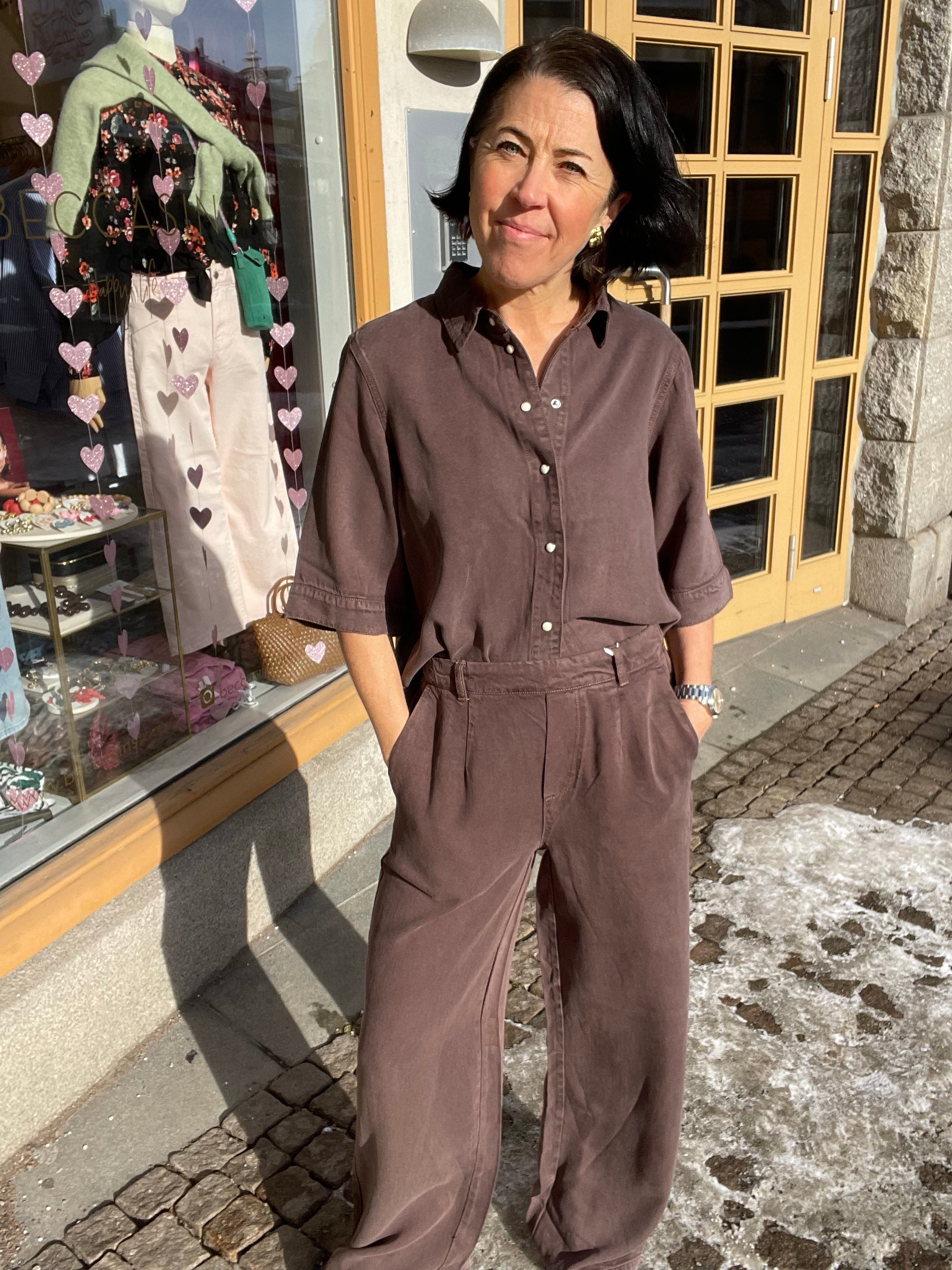 Objframe Lisa Wide Pant Seal Brown