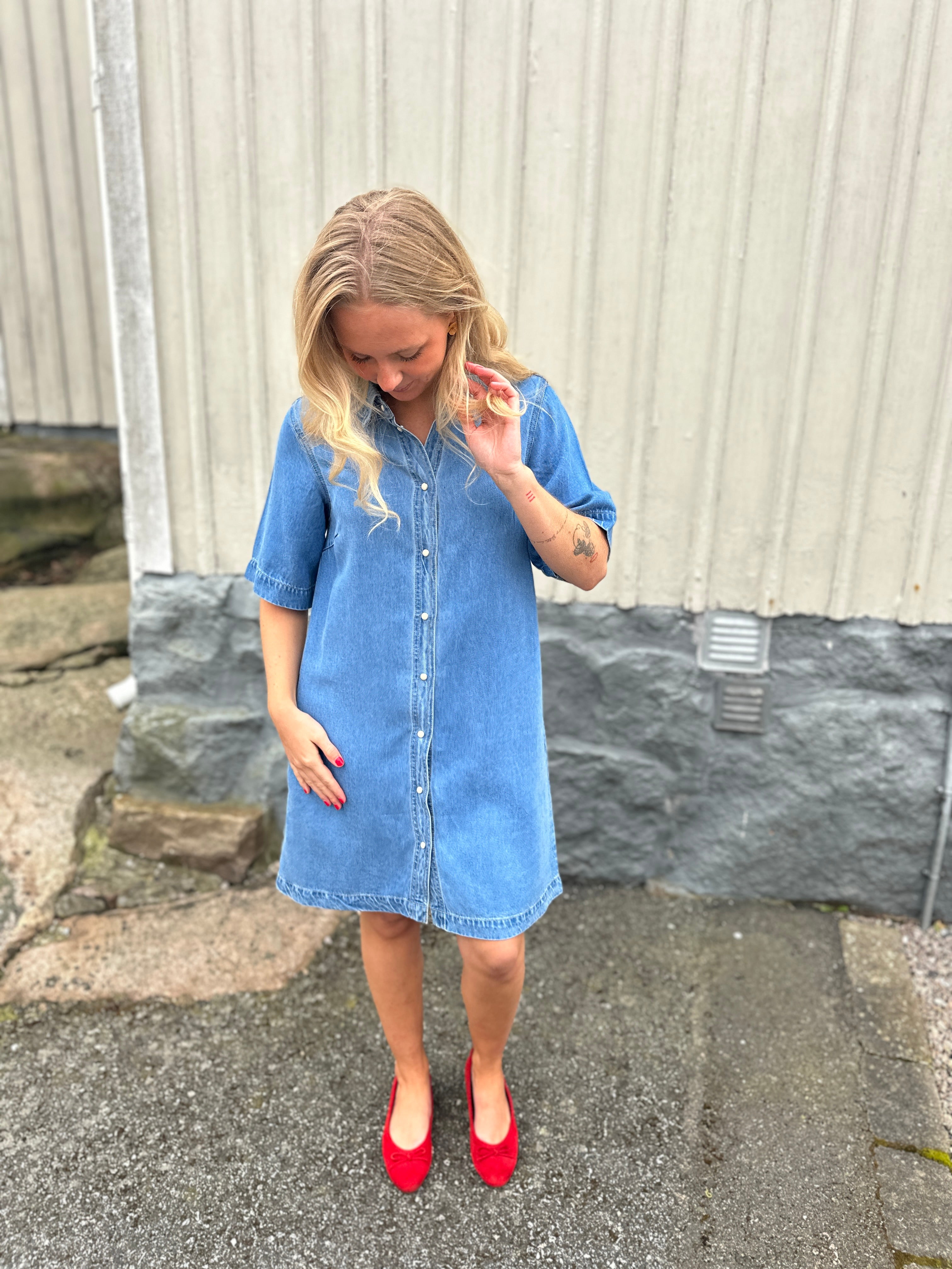 Objframe Re Denim Dress Light Blue Denim