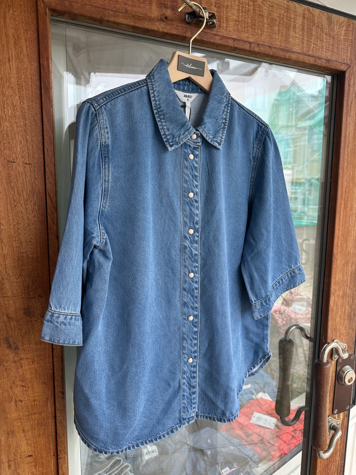 Objframe Re Denim Top Light Blue Denim