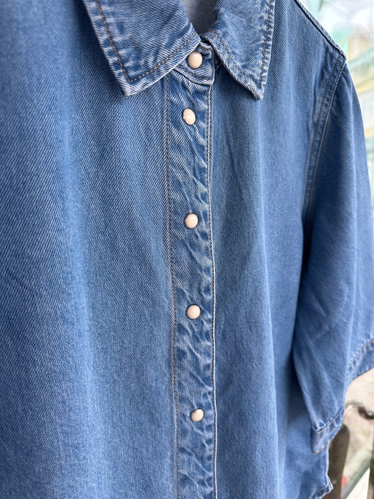 Objframe Re Denim Top Light Blue Denim