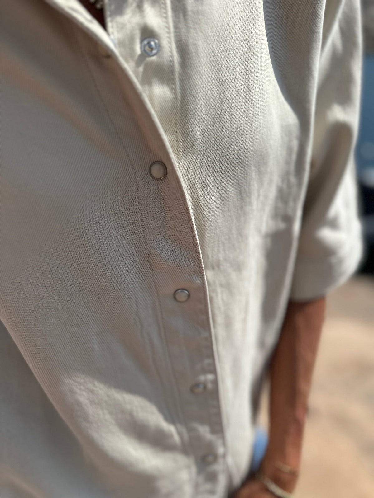 Objframe Re Denim Top Sandshell Col