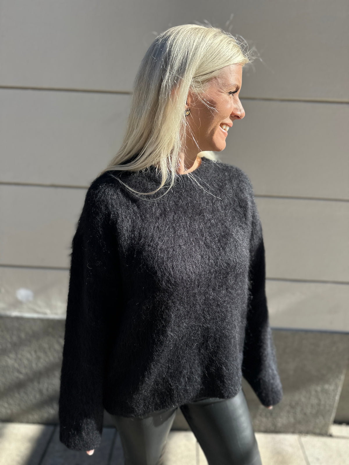 Objharry Long Sleeve Lo Knit Pullover Black