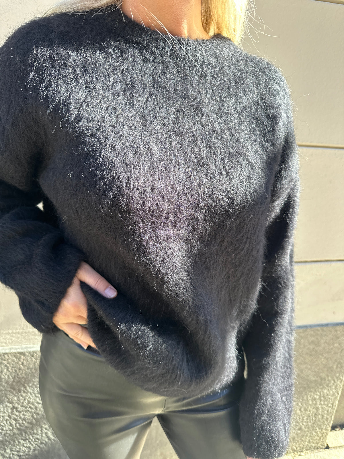 Objharry Long Sleeve Lo Knit Pullover Black