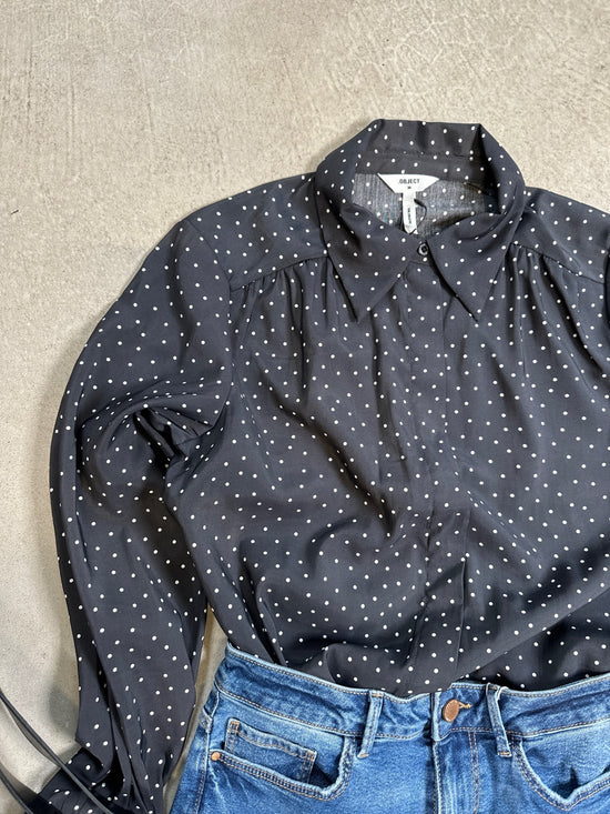 Objira Long Sleeve Shirt Magnet White Dots