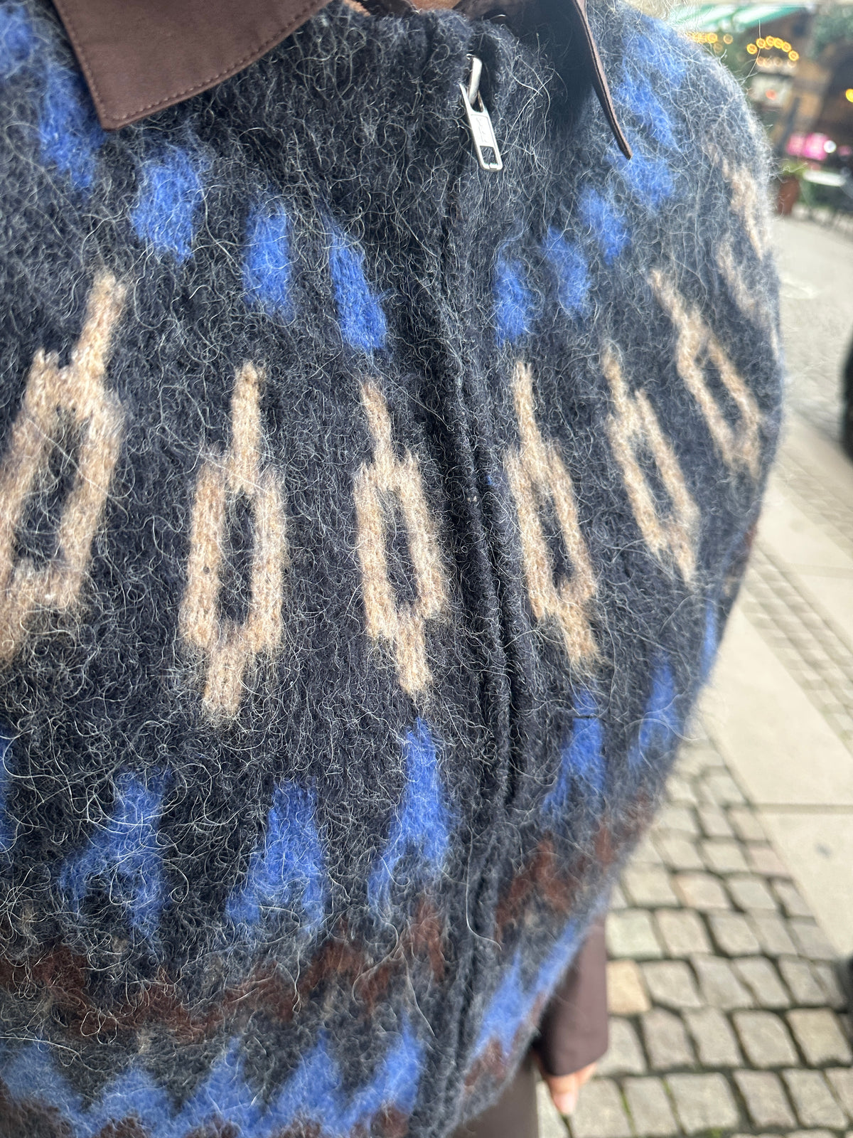 Objjaade Diana Short Sleeve Re Knit Cardigan Sky Captain Multi Combination
