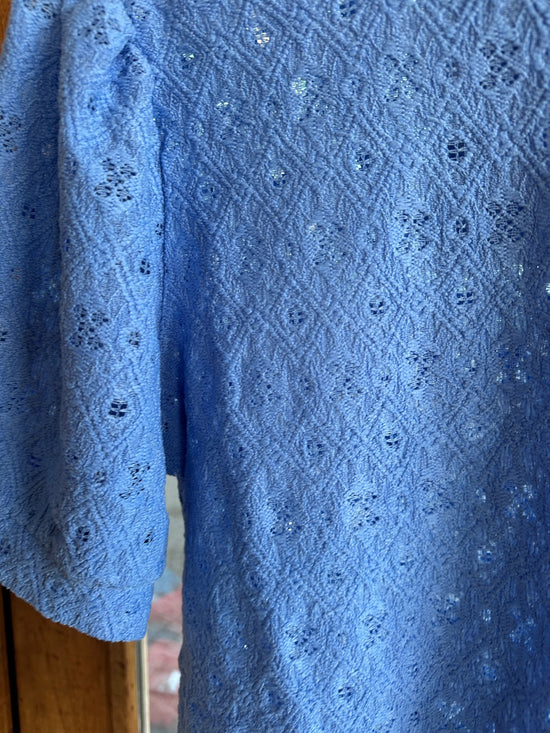 Objlaila Short Sleeve Re Top Cornflower Blue