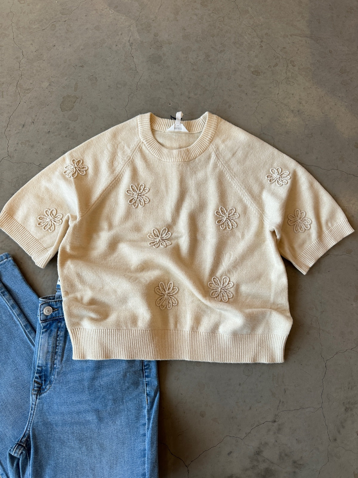 Objlaney Rubin Short Sleeve Pullover Sandshell Sandshell New Small