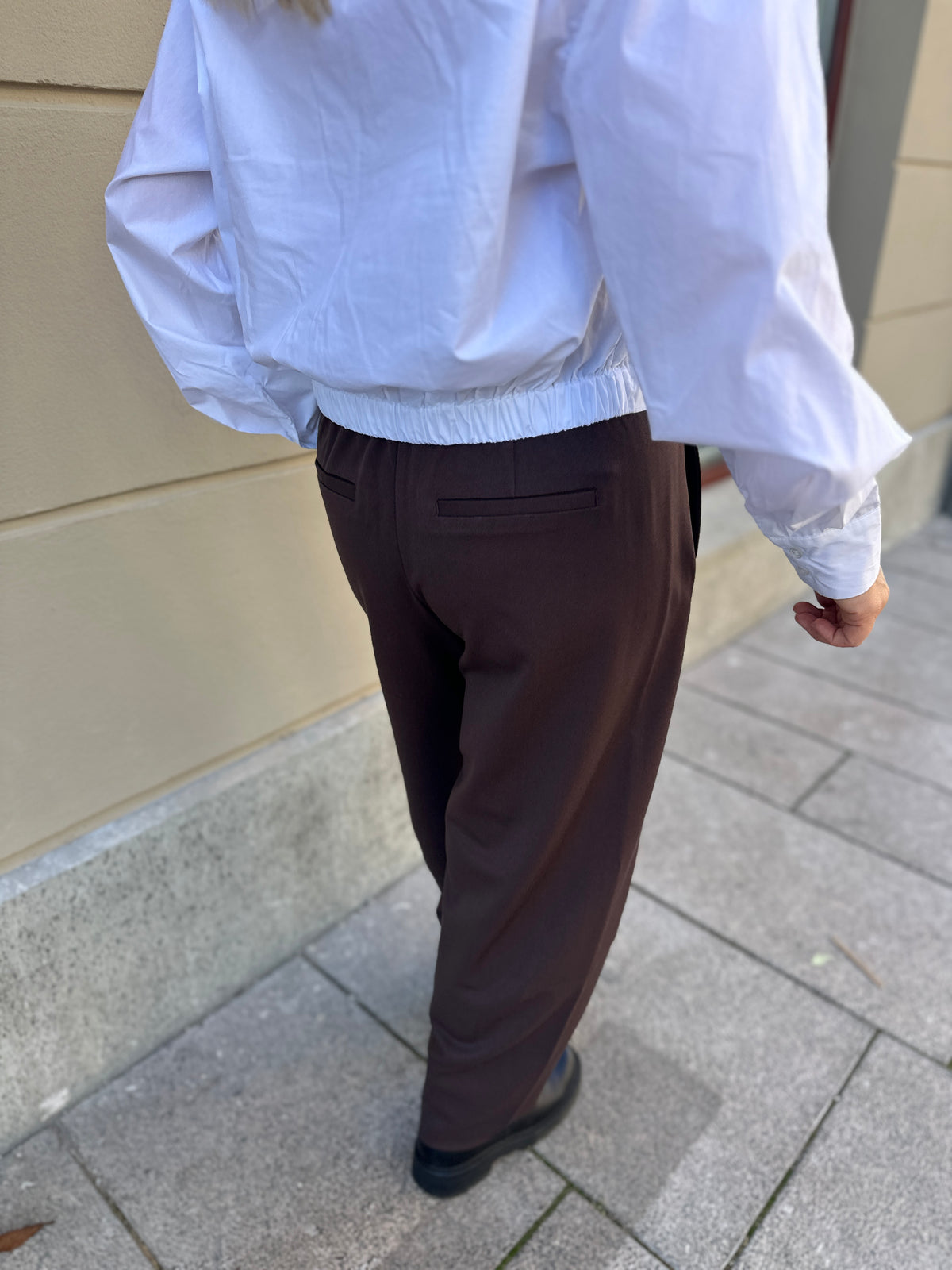Objlisa Hw Ankle Barrel Pant Seal Brown