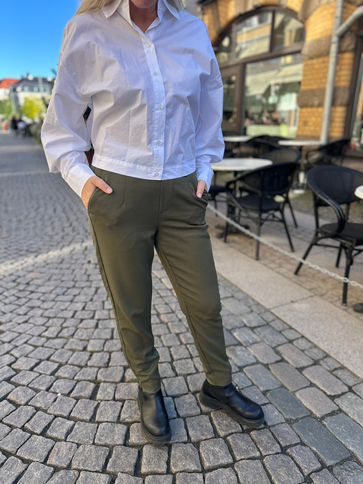 Objlisa Slim Pant Ivy Green