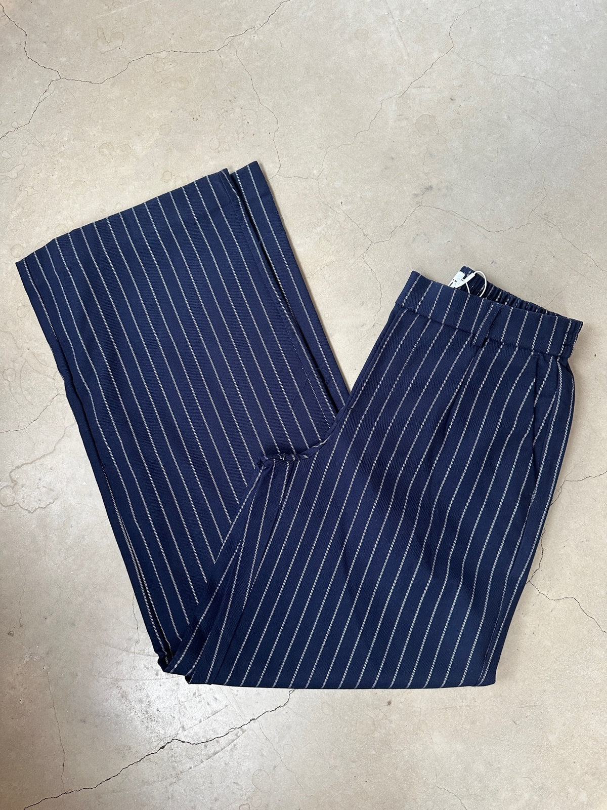 Objlisa Wide Pant Sky Captain Sandshell Pinstripe