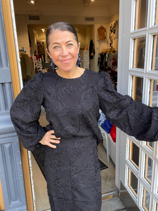 Objlula Long Sleeve Re O Neck Top Black