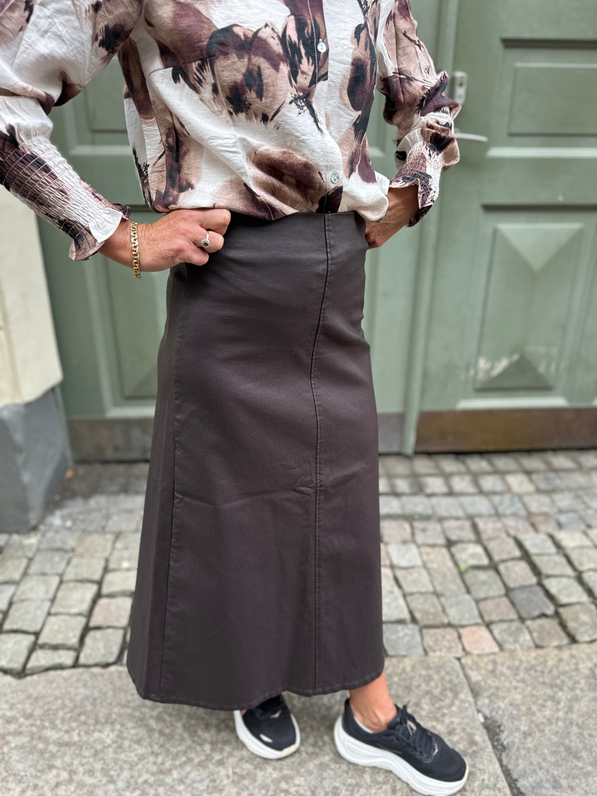 Objmatthie Hw Long Skirt Seal Brown