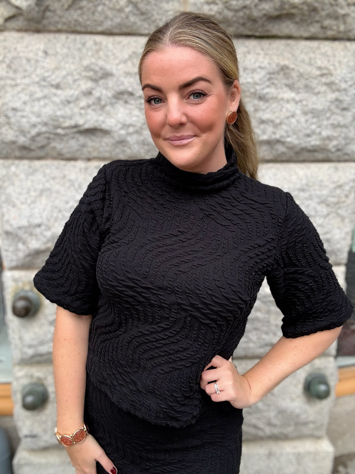 Objmeral Re High Neck Top E Ci Aw Black