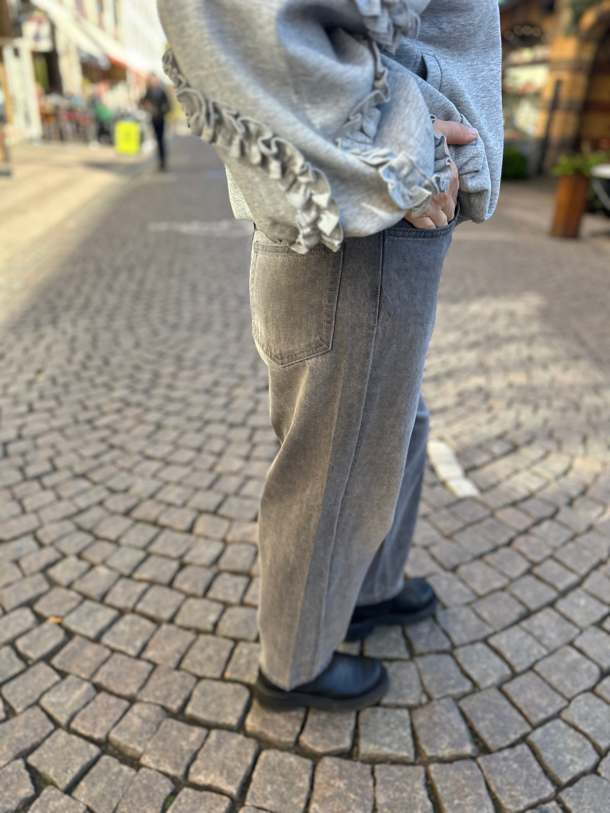 Objmiu Zoe Barrel Ankle Jeans Medium Grey Denim