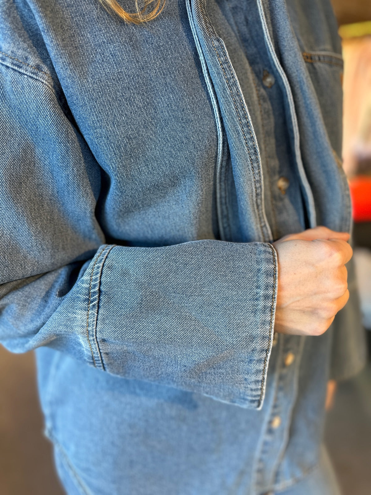 Objneel Lo Long Sleeve Denim Shirt Medium Blue Denim