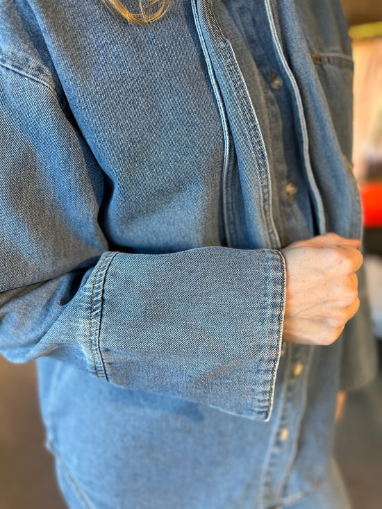Objneel Lo Long Sleeve Denim Shirt Medium Blue Denim