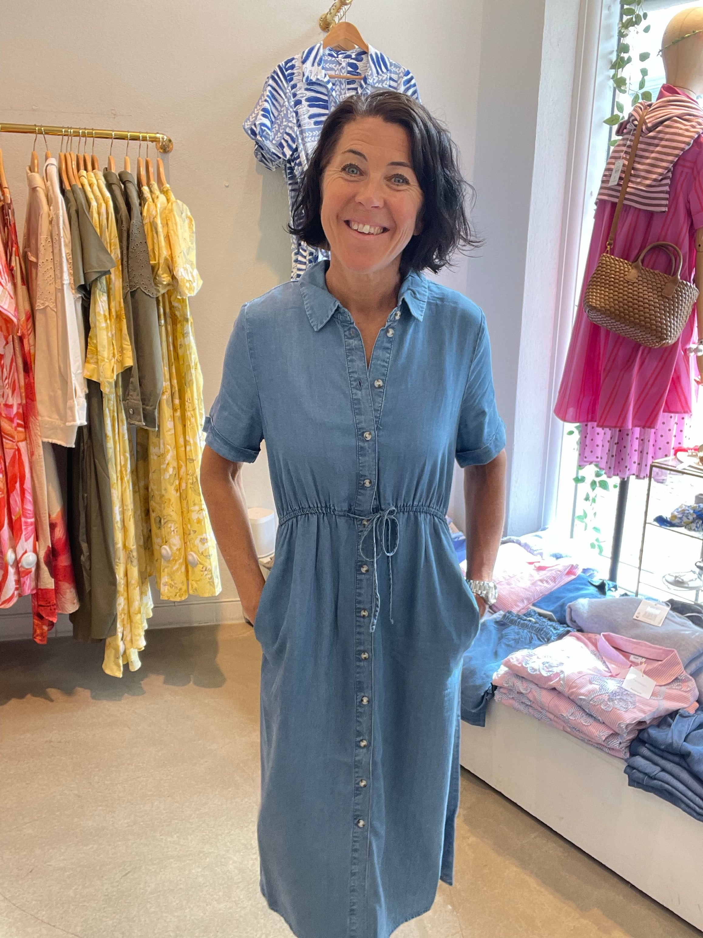 Onlcharis Shirt Dress Medium Blue Denim