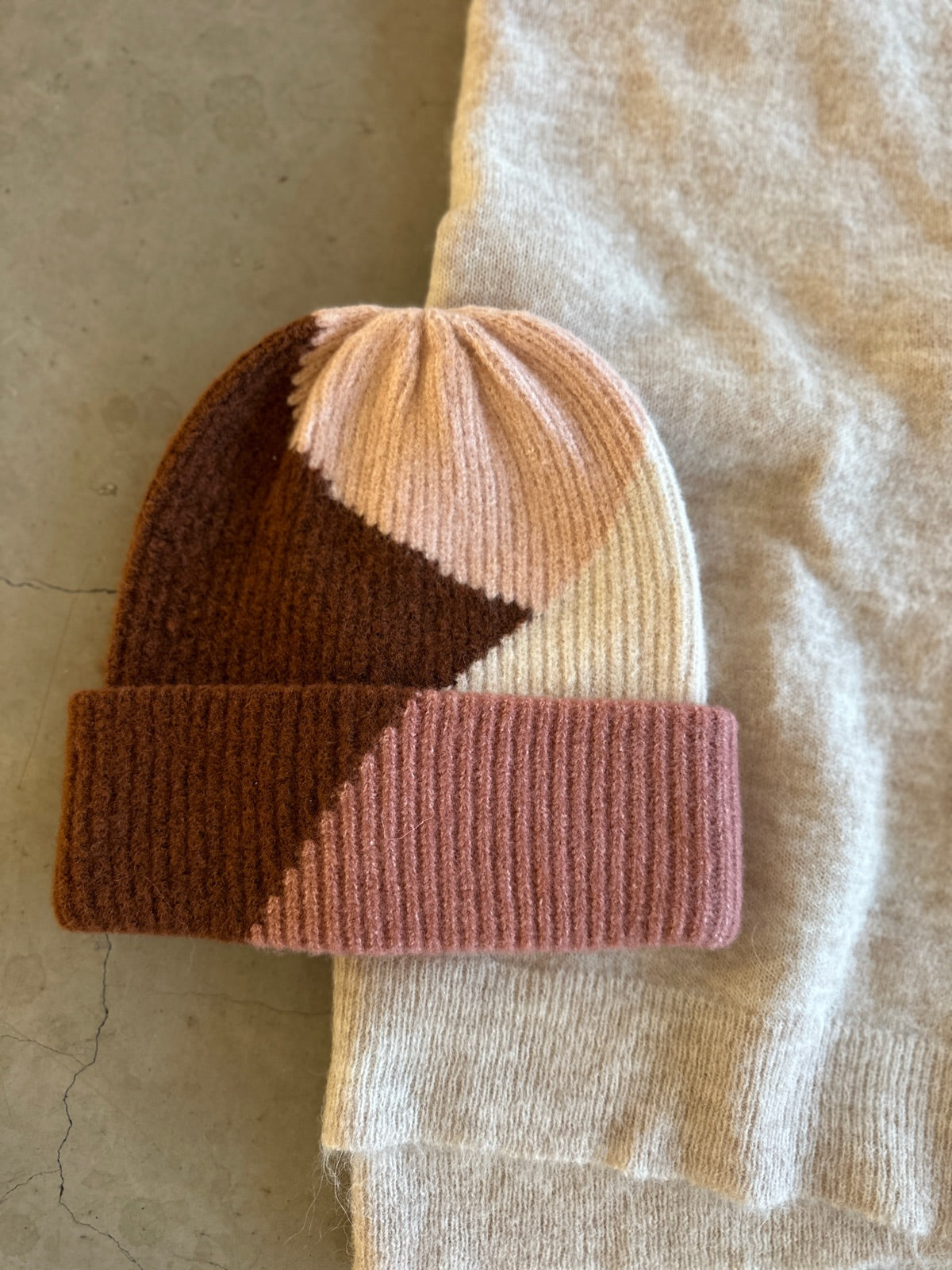 Onlelly Life Knit Wool Beanie Rose Smoke Wavy