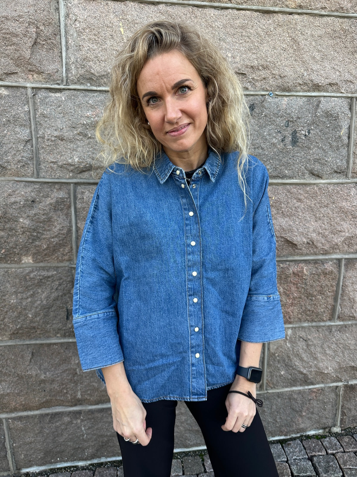 Onlgrace Elli Sl Shirt Akm Medium Blue Denim