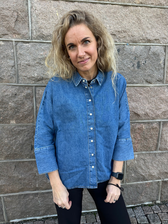 Onlgrace Elli Sl Shirt Akm Medium Blue Denim