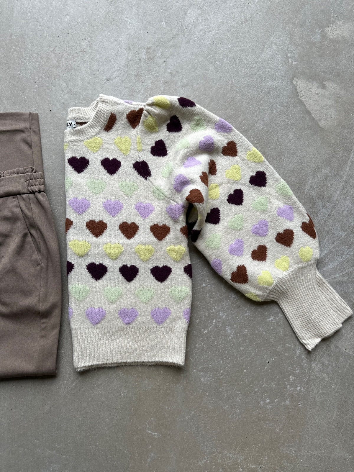 Onlheartbeat Long Sleeve O Neck Pumice Stone Lavend