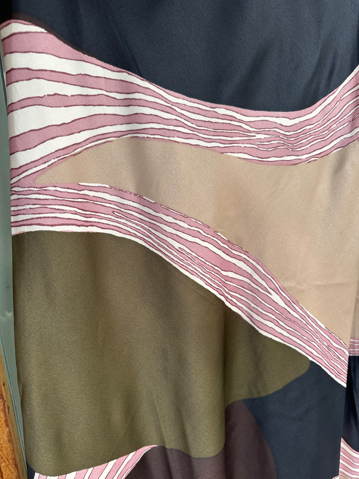 Onljane Life Long Bias Skirt Dark Olive Graphic Abstract