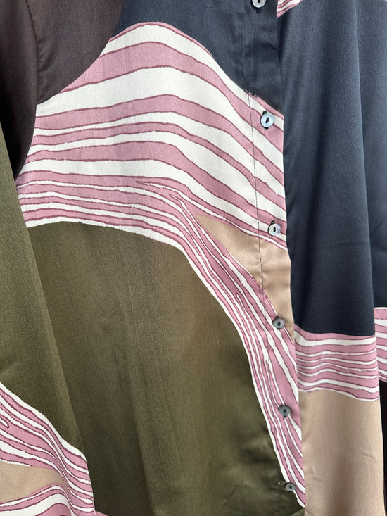 Onljane Life Long Sleeve Shirt Dark Olive Graphic Abstract