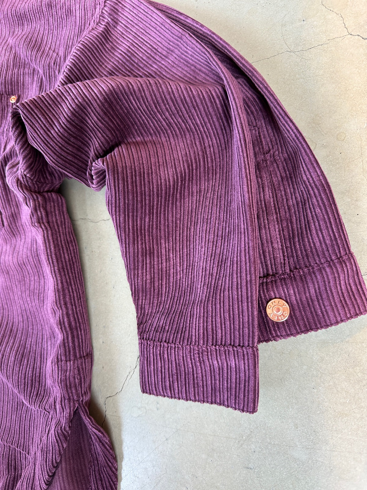 Onljanine Rai Ovs Cord Shacket Mauve Wine