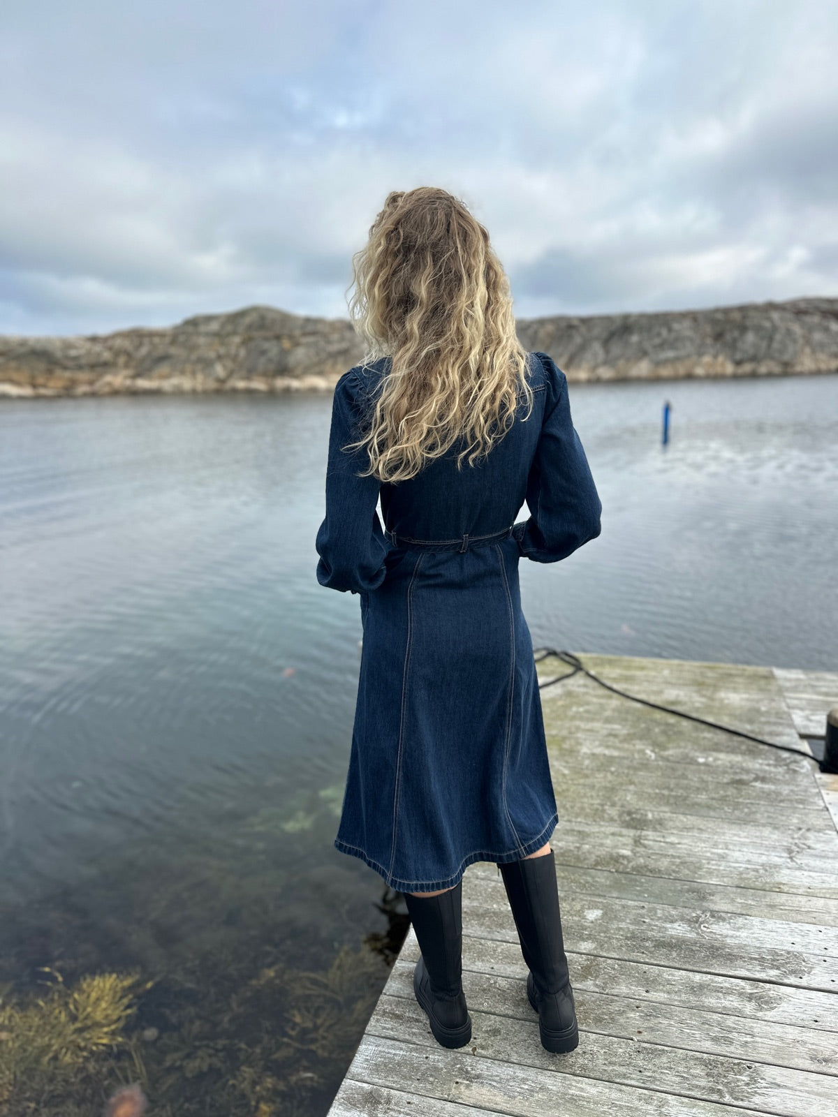 Onljulie Long Sleeve Dress Dark Blue Denim