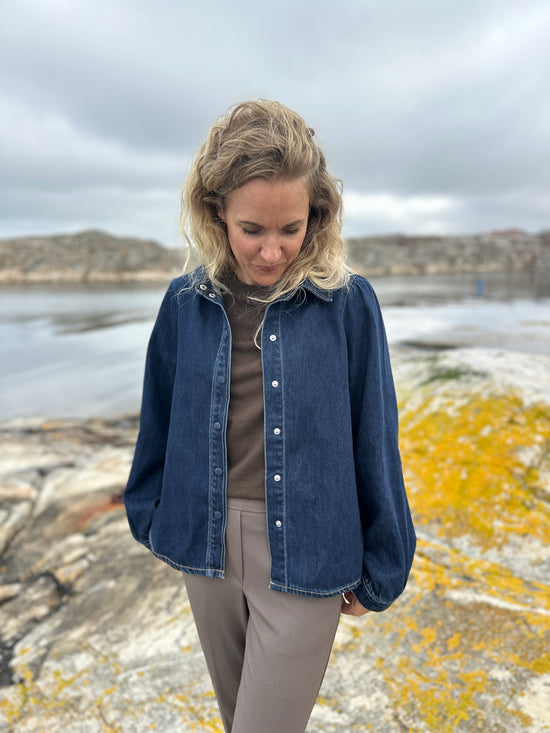 Onljulie Long Sleeve Shirt Dark Blue Denim