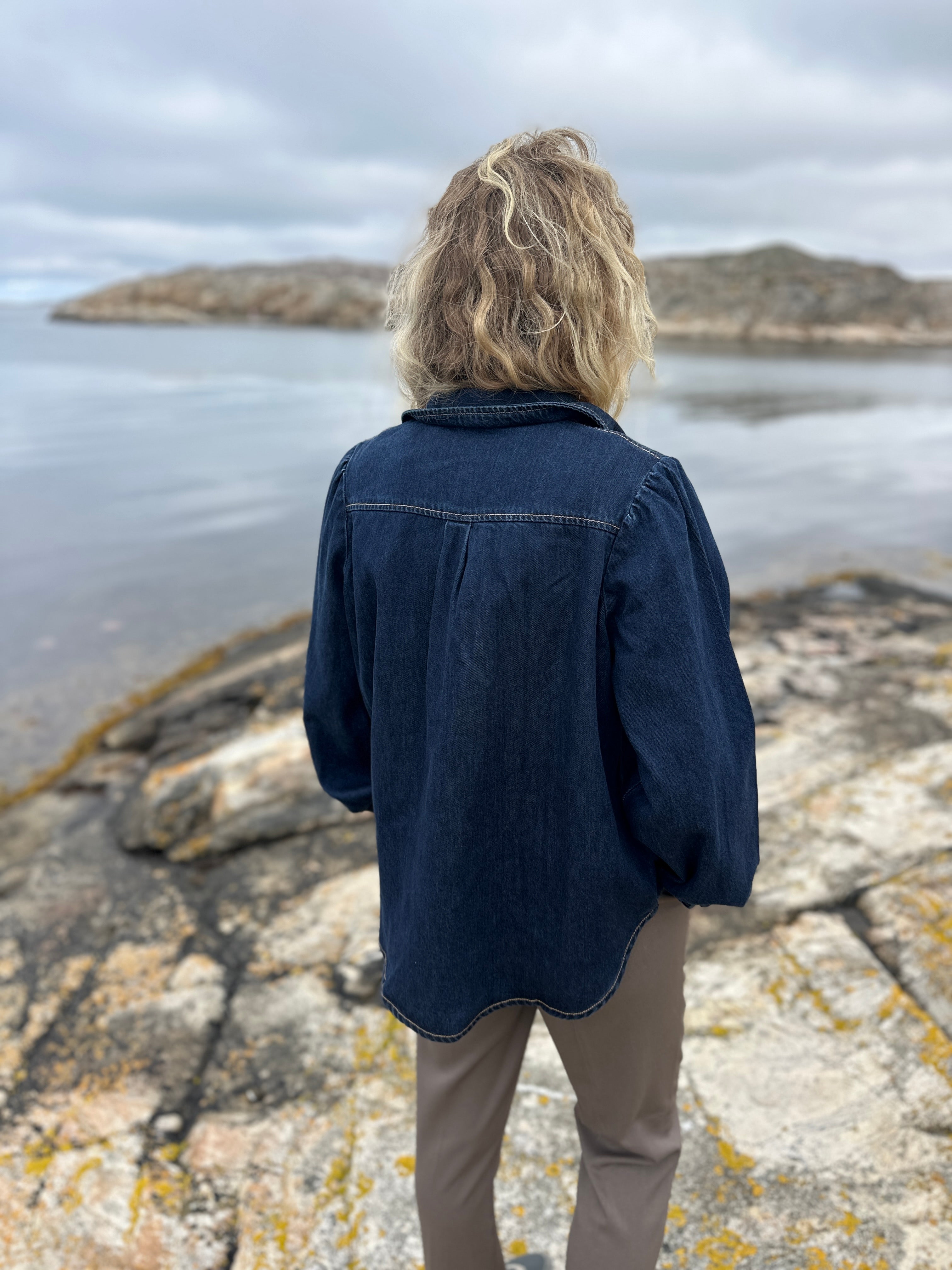 Onljulie Long Sleeve Shirt Dark Blue Denim