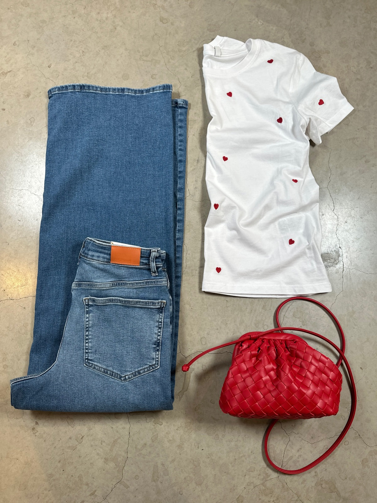 Onlketty Life Short Sleeve O Neck Top Bright White Heart