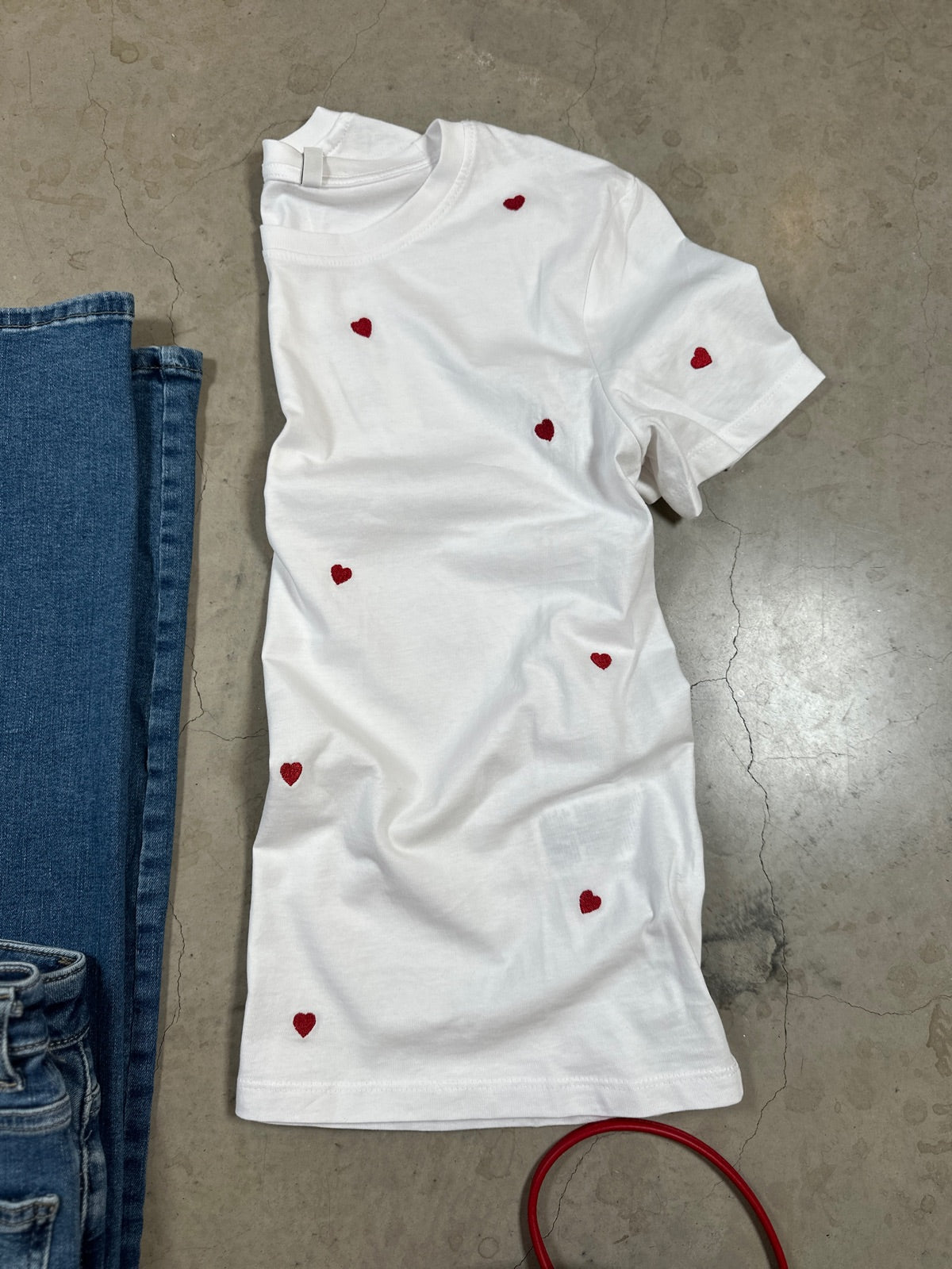 Onlketty Life Short Sleeve O Neck Top Bright White Heart