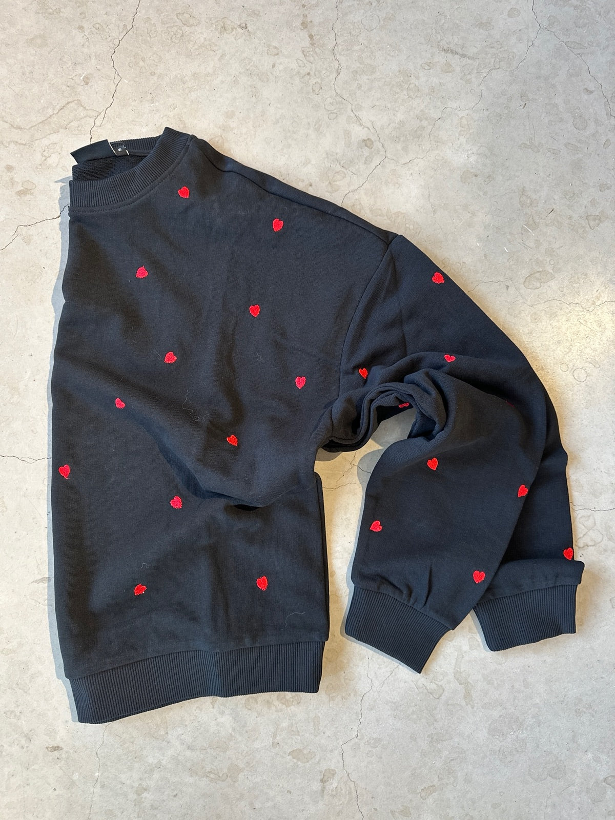 Onlkita Long Sleeve O Neck Ub Black True Red Hearts