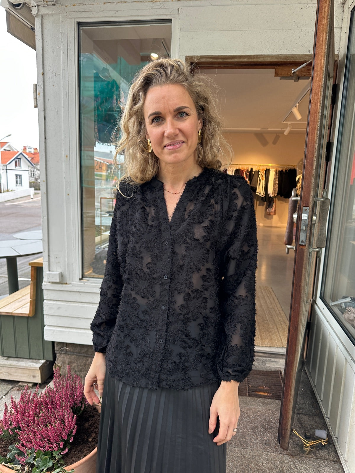 Onlkorsa Long Sleeve Jaquard Shirt Black