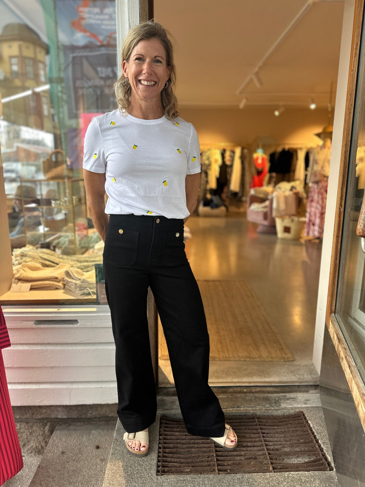 Onlmadeline Hw Wid Pocket Black Denim