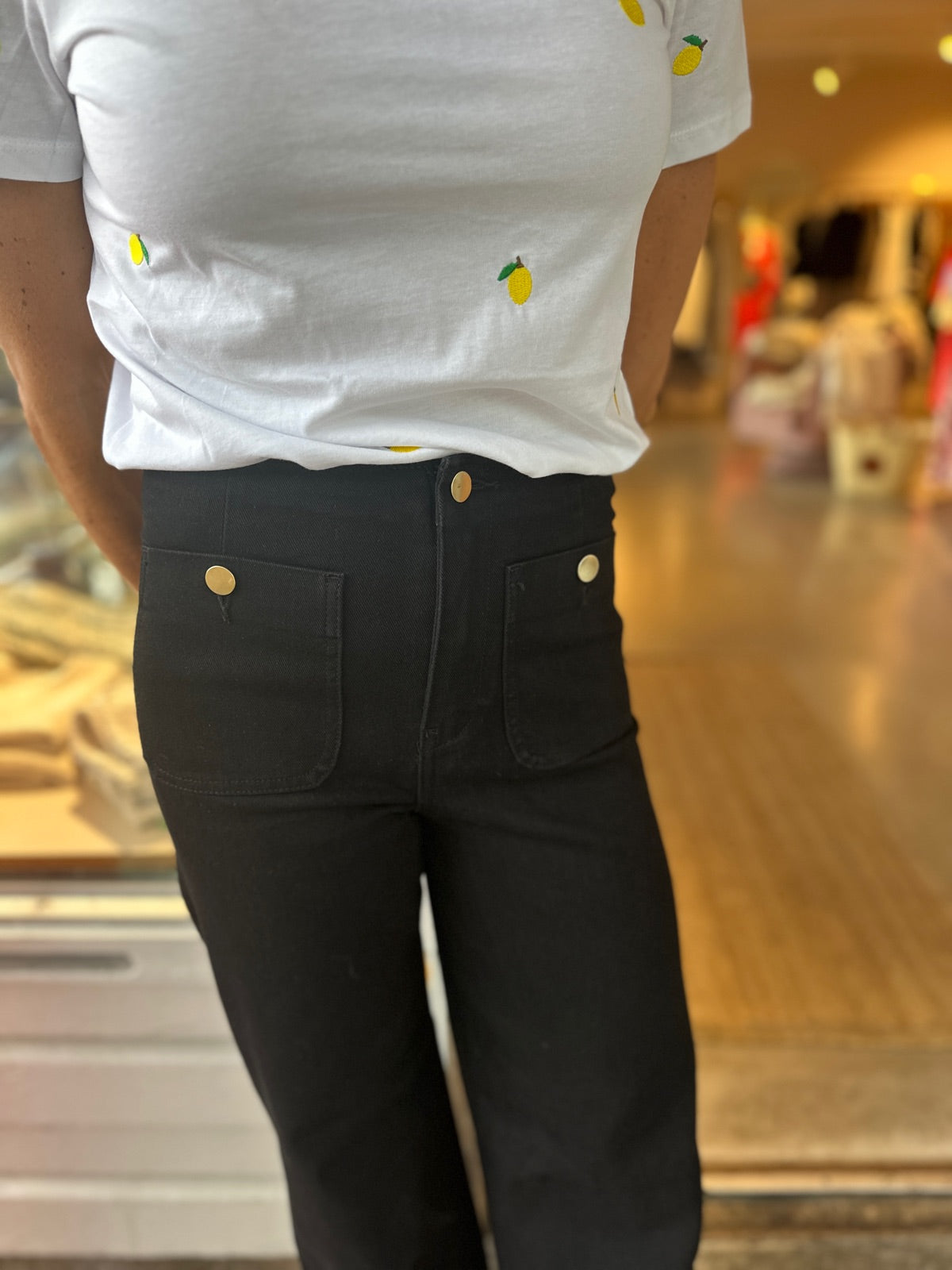 Onlmadeline Hw Wid Pocket Black Denim