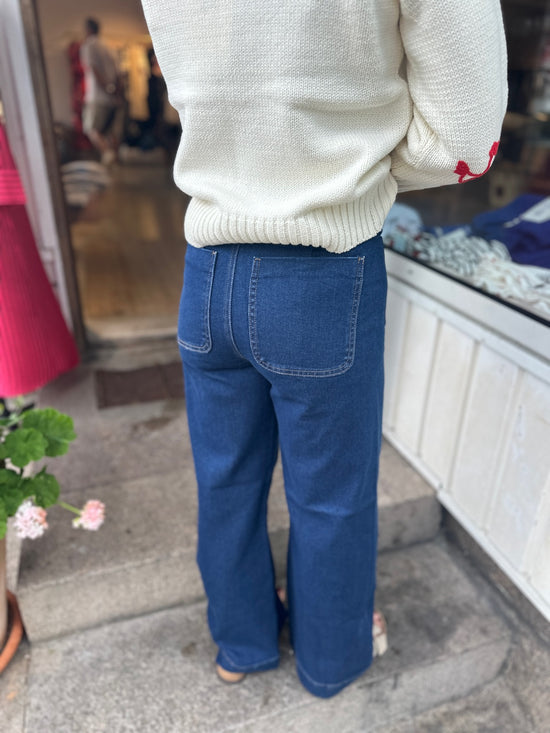 Onlmadeline Hw Wide Pocket Dark Blue Denim