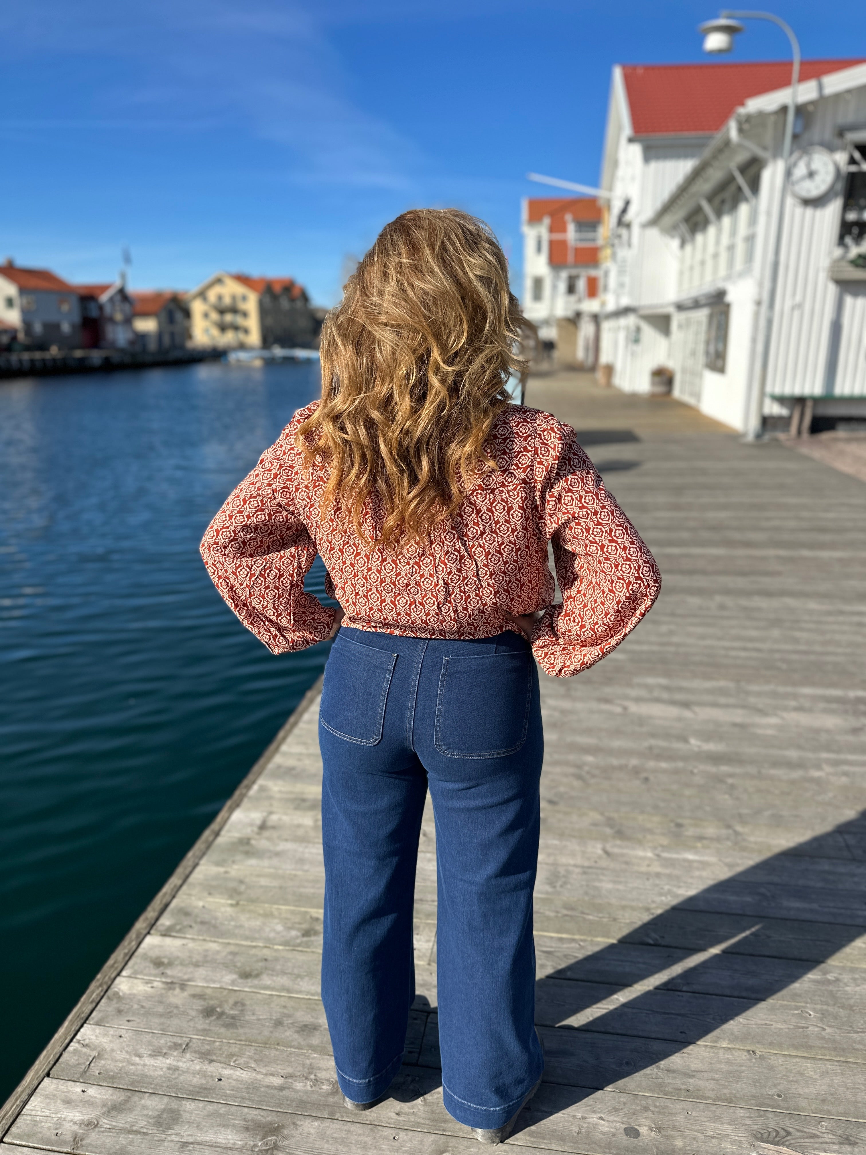 Onlmadeline Hw Wide Pocket Dark Blue Denim