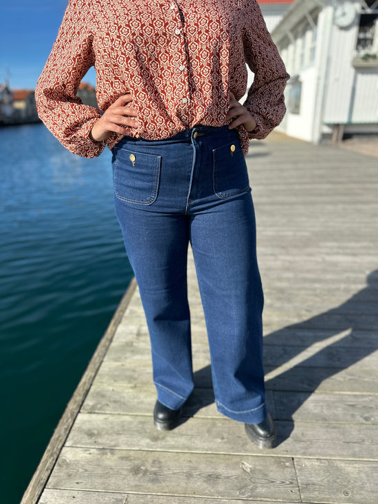 Onlmadeline Hw Wide Pocket Dark Blue Denim