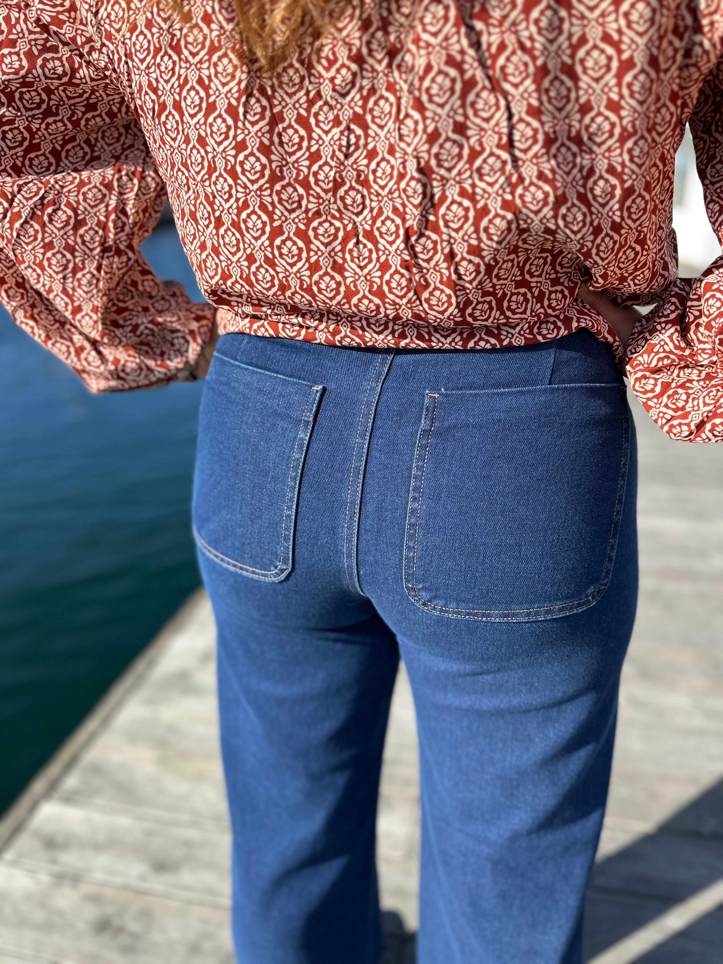 Onlmadeline Hw Wide Pocket Dark Blue Denim