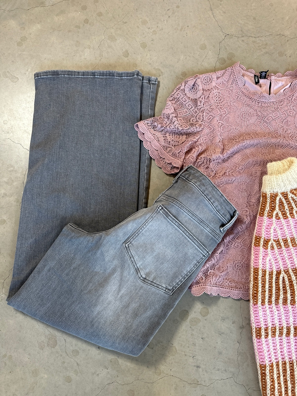 Onlmadison Blush Hw Wid Light Grey Denim